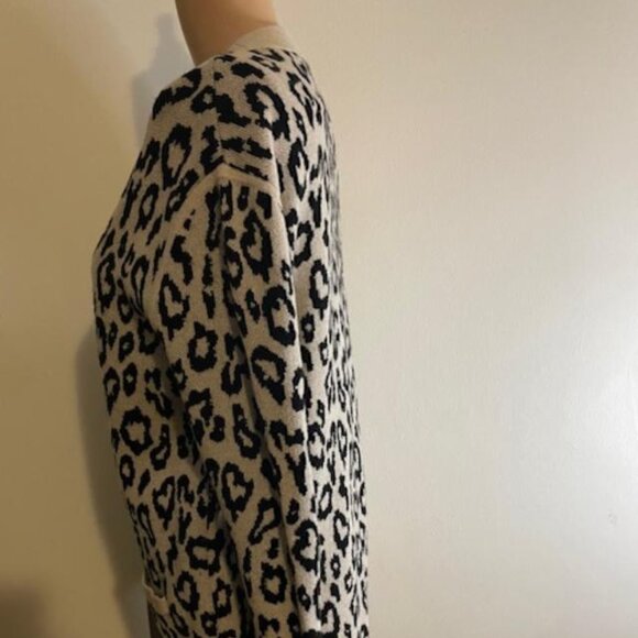 CARDIGAN - Banana Republic Leopard Print Long -Cashmere/Wool blend -small/medium - Picture 3 of 7